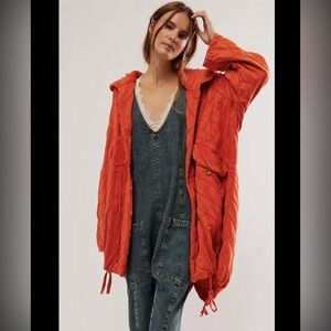 NWOT Free People One Cedar Parachute Jacket Hooded Quilted Slouchy